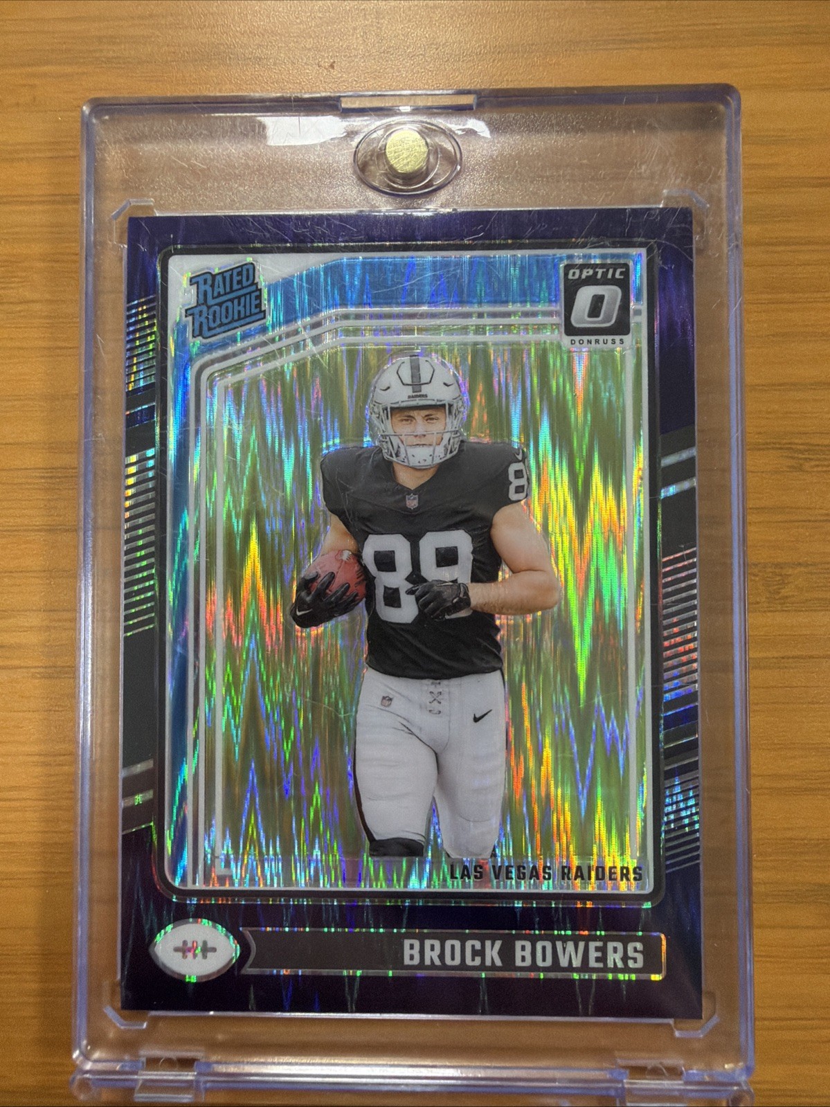 2024 Panini Donruss Optic - Rated Rookie Brock Bowers #215 Purple Scope Prizm...
