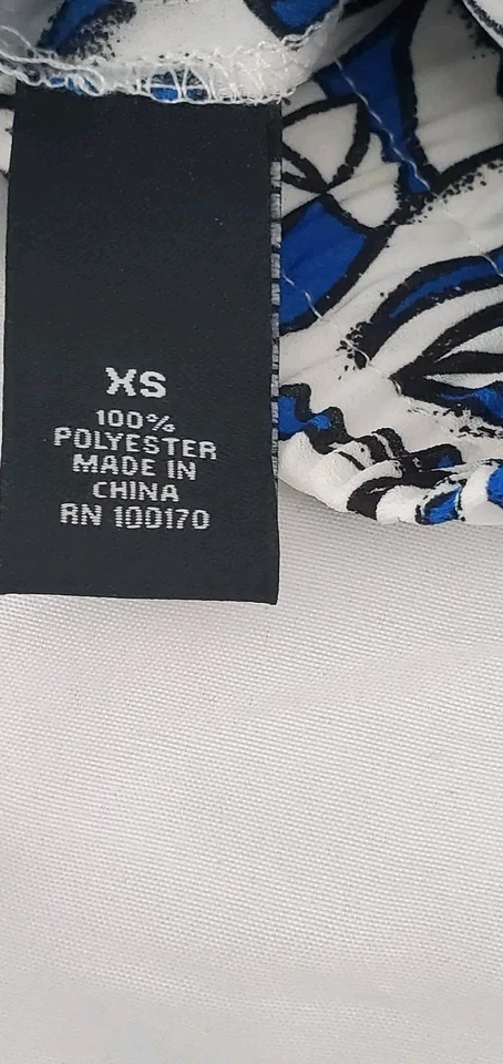 Pantalones Saint Tropez West Talla XS Azul y Blanco Tropical Floral Pierna Ancha B10 Foto 4 de 4