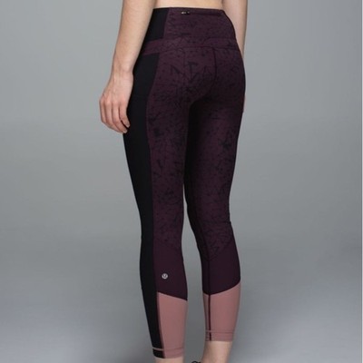Lululemon Trail Bound 7/8 Tight Full-On Luxtreme Star Crushed Black Cherry Sz 4