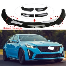 For Cadillac CT4 CTS Front Bumper Lip Body Kit Spoiler Splitter Glossy Black