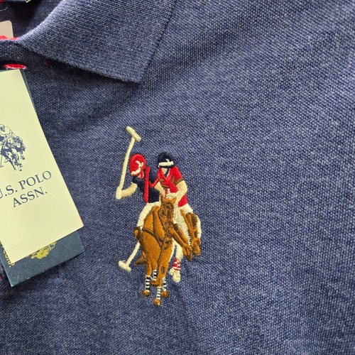 US Polo Assn Boys Polo Shirt Small Blue Logo Embroidered Short Sleeve NWT - Picture 4 of 10