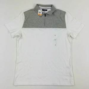 Alfani-Mens-Polo-Shirt-Zip-Up-Colorblock-White-Gray-Variety-Sizes