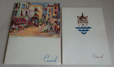 Cunard Line 2 Speisekarten R.M.S. ''Queen Mary'' 1957 (73962)