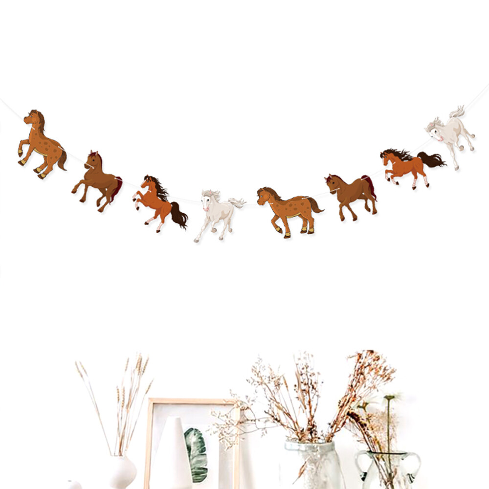 Pferde Geburtstagsdeko Set - Happy Birthday Girlande & Spiraldeko Für Kinderpartys