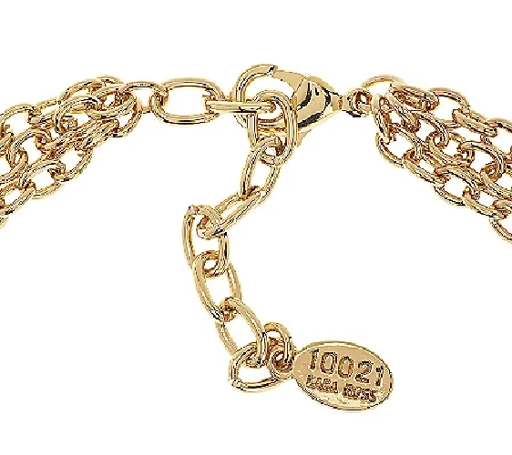 QVC Kara Ross Goldtone Simulated Greenish-blue Drusy Bib 16" Necklace - Image 3 of 4