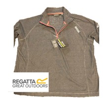 Regatta Great Outdoors  New  Women’s Large Half Zip - Fleece Gray/salmon Accent