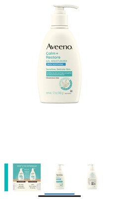 AVEENO Calm + Restore Gel Moisturizer Soothing Delicate Dry Sensitive Skin 12 oz