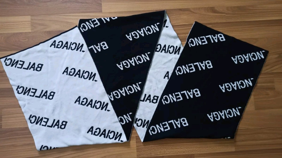 Balenciaga Black and White Scarf. Logo Pattern | eBay Balenciaga Black and White Scarf. Logo Pattern | eBay