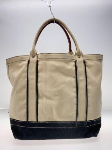 Used RUGBY RALPH LAUREN Canvas Tote Bag, Ivory, Some Dirt and Wear - Picture 3 of 9