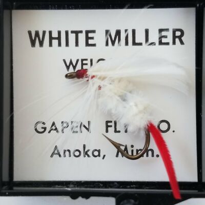 White Miller Fly Fishing Lure In Case Vintage Unused NIB