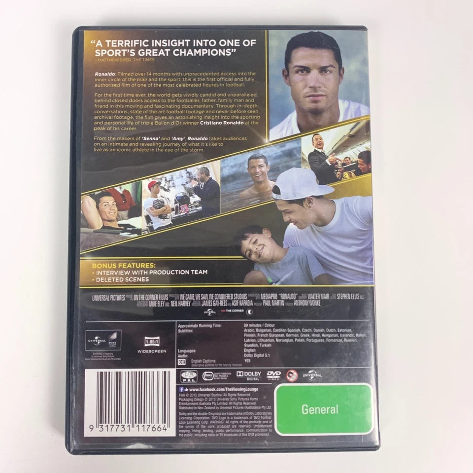 Ronaldo (DVD, 2015) 2015 authorised documentary Cristiano Ronaldo Region 4 - image 3 of 3
