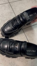 prada monolith loafers men's shoes black leather 