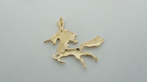 14k Yellow Gold Unicorn Pendant - Picture 5 of 6