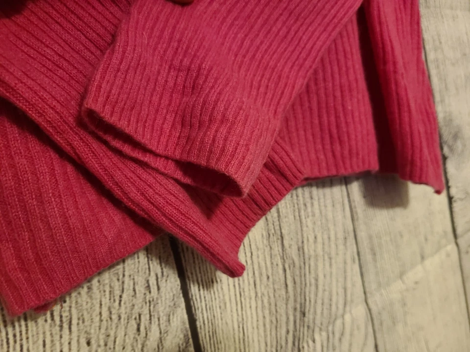 MERONA 100% Cashmere Sweater Size L Ribbed Knit Pink Festive Holiday Feminine - Image 4 of 4