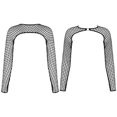 white fishnet crop top long sleeve