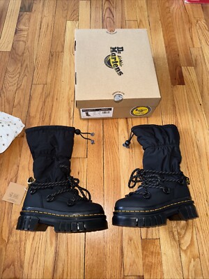 Martens Audrick Padded Hi Sz W Snowplow Winter Snow boot Black LACE  UP NIB