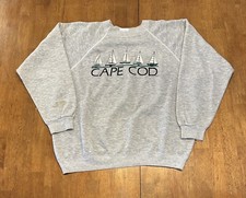Vintage 80s Cape Cod Massachusetts Crewneck Sweatshirt XL Sailboats