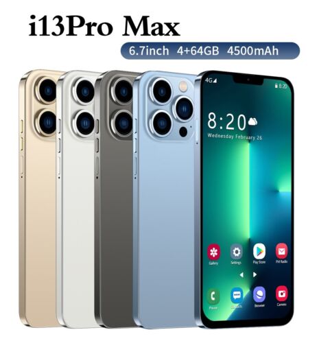 New Android 10 i13 Pro Max 4G+64GB Unbanded Unlocked 4G Cheap Smart Phone - Afbeelding 1 van 24