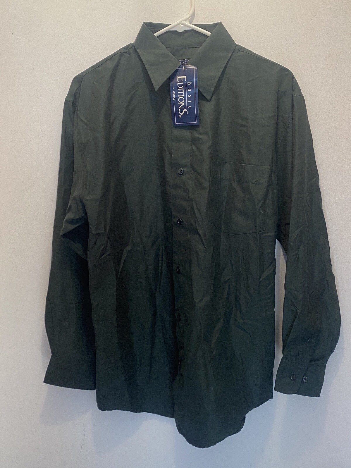 Basic Edition Long Sleeve Size Small Green Button… - image 1