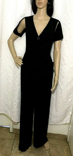 NWT BCBG MaxAzria Johnny Cold Shoulder Cutout JumpSuit Black Sz XXS Black $298 - Picture 6 of 11