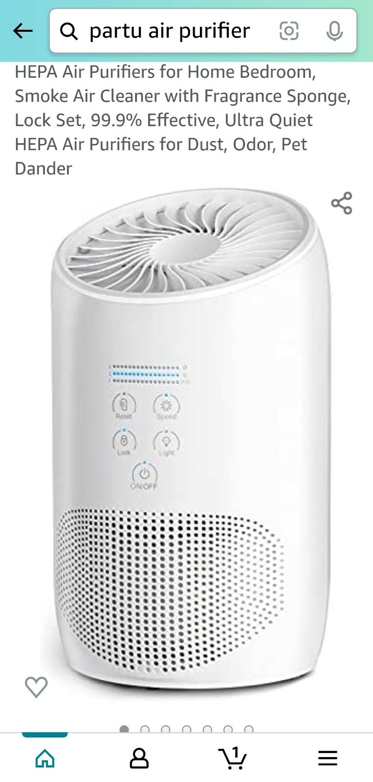 Air Purifier Partu model BS_03 White Parking Permit Management