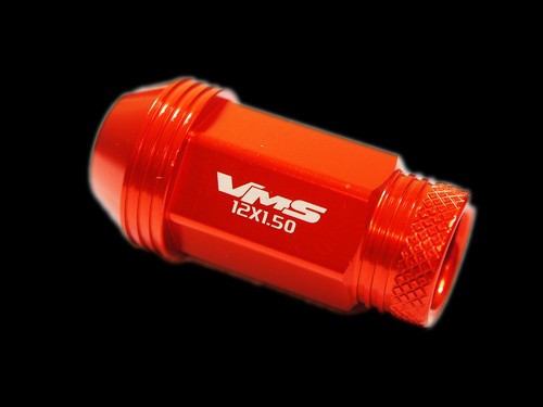 VMS RACING 4PC 48MM PREMIUM EXTENDED WHEEL ALUMINUM LUG NUTS 12X1.5 ORANGE OG8 - Picture 4 of 8