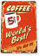 miniatura 1  - Najlepszy na świecie znak kawowy Coffee Shop Metal Sign Decor Kuchnia Blaszany znak D268