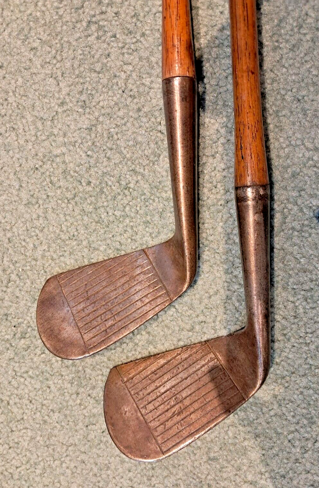 Vintage hickory shaft golf clubs GoSum Mashie Niblick Tom Conrad, Set
