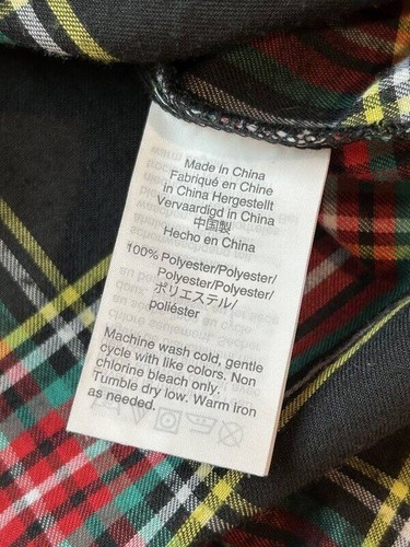 Crewcuts J Crew Holiday Christmas Plaid Girls Nightgown Pajamas Black Ruffle 12 - Picture 8 of 8