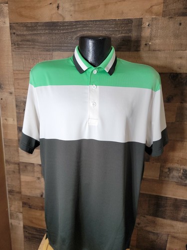 Nineties Striped Polo Shirt Irish Green 
