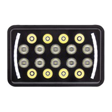 Upi 18 High Power 4x 6 Led Rectangular Light With Position Light - Black 36449 Upi 18 High Power 4x 6 Led Rectangular Light With Position Light - Black 36449