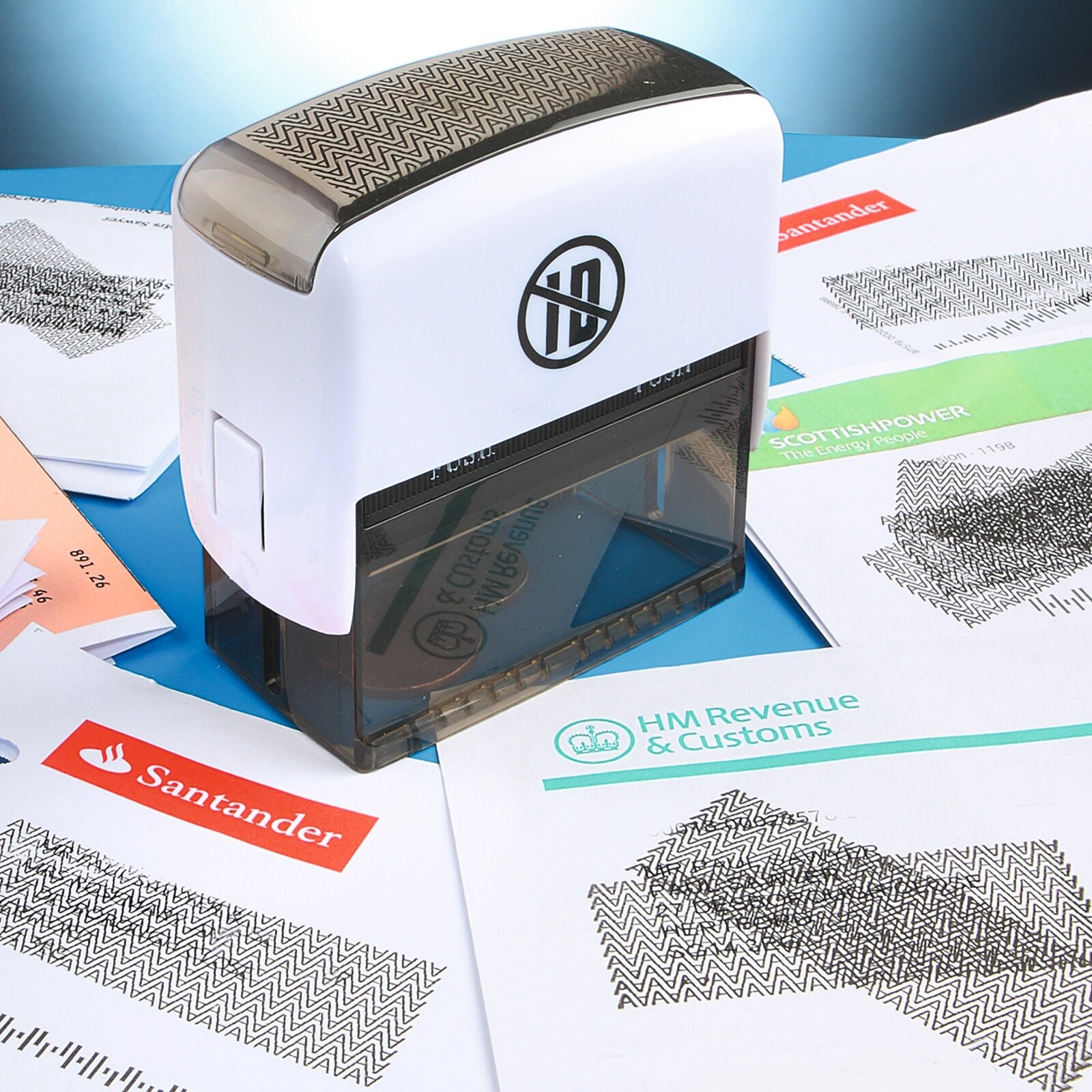 ID Protector Stamp Builtin Black Ink Pad Identity Data Theft Fraud