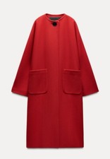 ZARA MANTECO WOOL BLEND COAT ZW COLLECTION RED NEW FW24/25 XS-XL REF. 9862/638