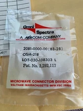 MA/COM-OMNI SPECTRA - ADAPTER CONNECTOR, PN# 2081-0000-00,ALT PN# OSM218
