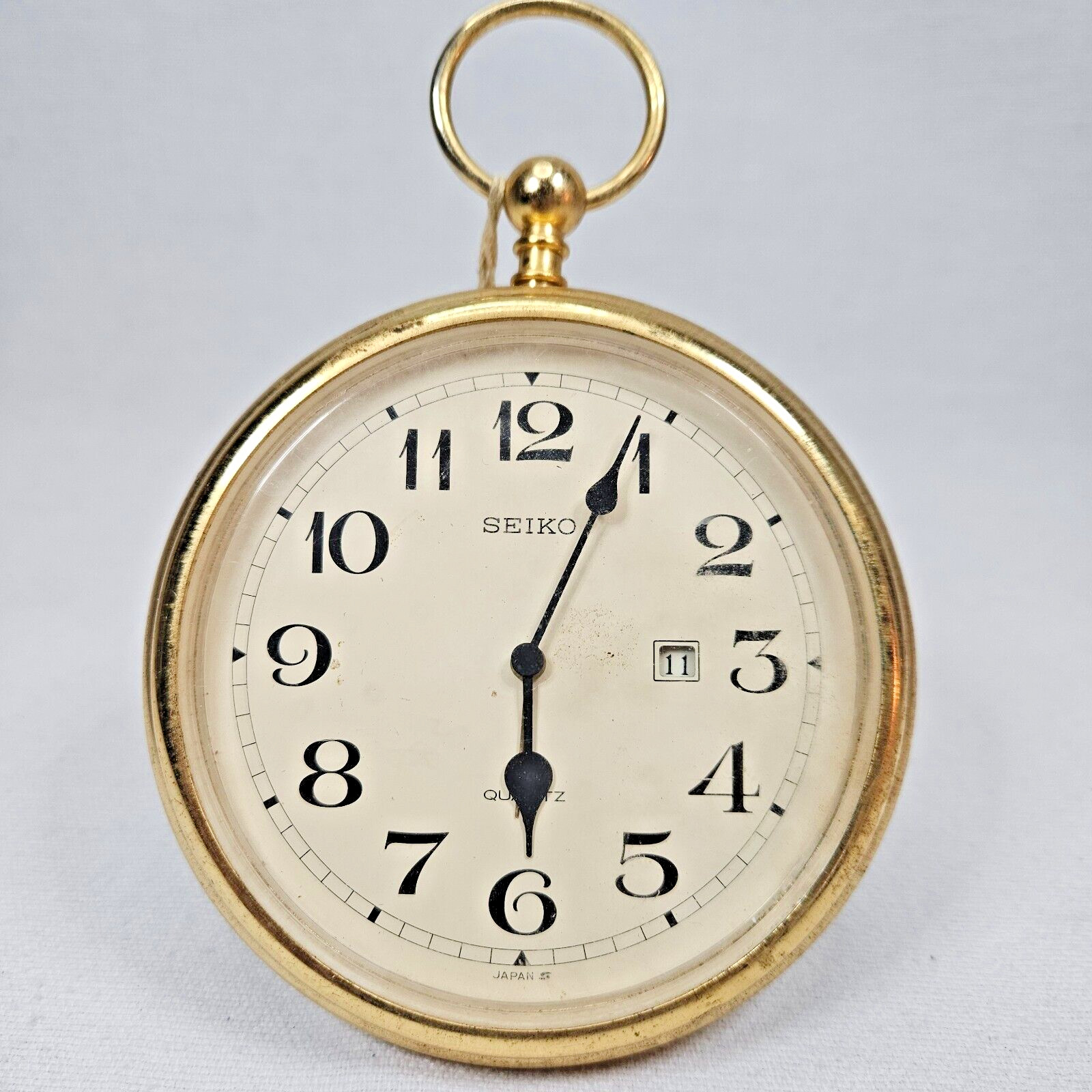 Seiko Desk/Table Alarm Clock Oversized Pocket Watch Metal Case QQ 104 A - Parts