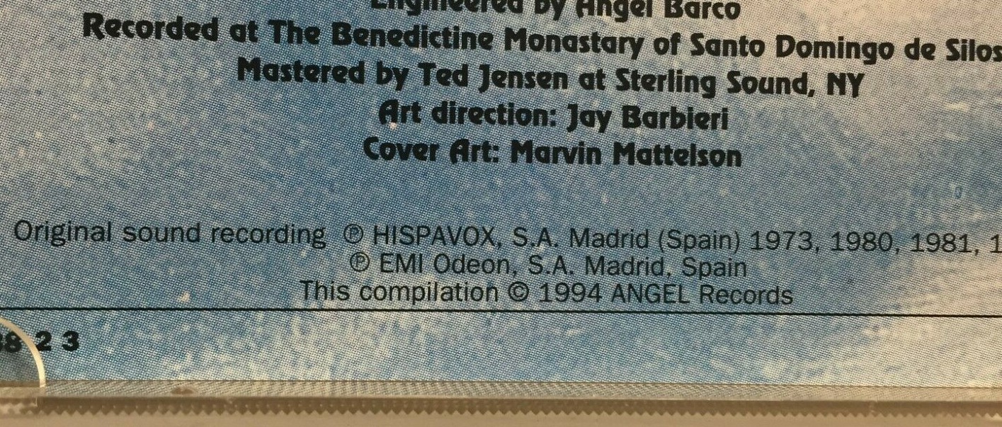 CHANT - The Benedictine Monks of Santo Domingo De Silos (CD,1994) EARLY PRESS!