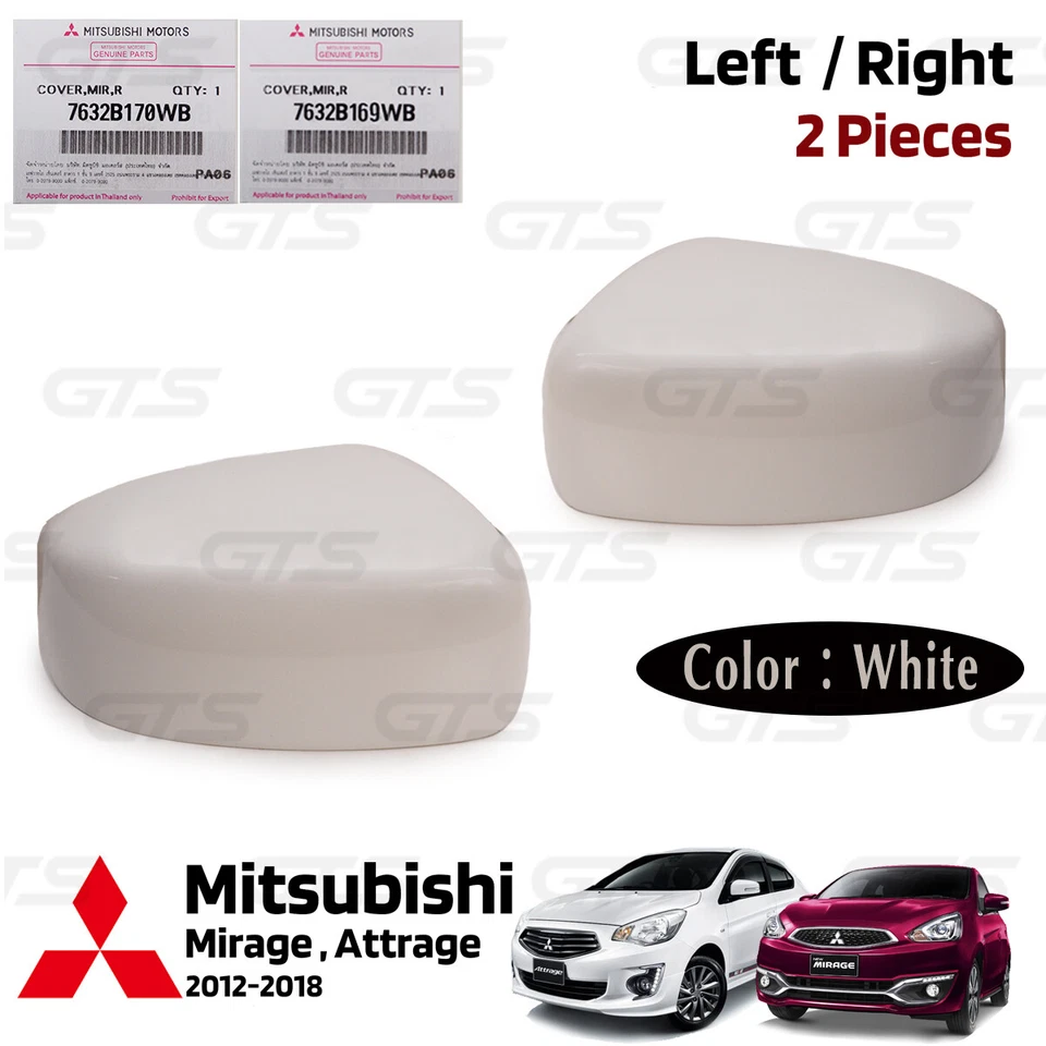 Pair Door Side Rear View-Mirror Cover For Mitsubishi Mirage Attrage 2012 2018 Foto 2 de 4