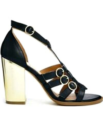 New Anthropologie KELSI DAGGER Greta Black Caged Leather Heels Sandals NEW 7 - Picture 2 of 6