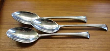 Gorham Trilogy Flatware 3 Tablespoons Serving Spoon 8 5/8" Stainless Ribbed