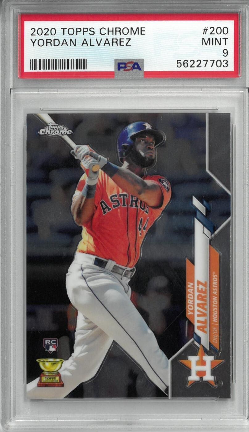 Yordan Alvarez 2020 Topps Chrome RC Trading Card Encap Mint 9 #200 PSA #56227703