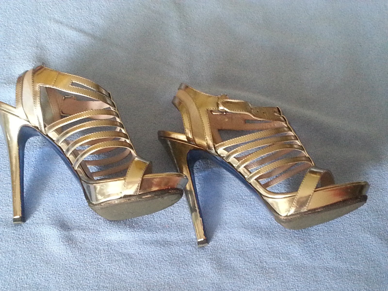 Authentic VERSACE Metallic Silver Caged Strappy G… - image 2