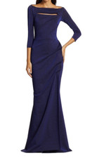 nwt Chiara Boni La Petite Robe Kate Lurex Shimmer Bateau-Neck Gown Iris 6 1090