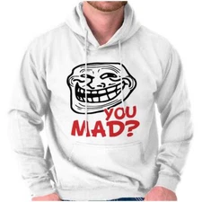 Retro Troll Face Funny Internet Meme You Mad Hoodie Hooded Sweatshirt Men Women
