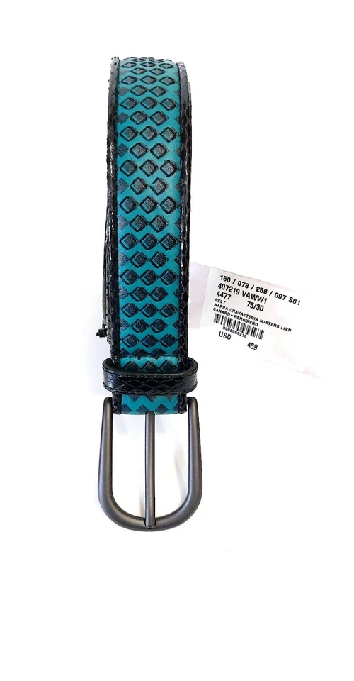 Cinturón de cadera Bottega Veneta 407219 VAWW1 para mujer Canard cuero napa negro talla S Foto 2 de 4