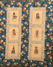 Wall quilt snowman winter theme