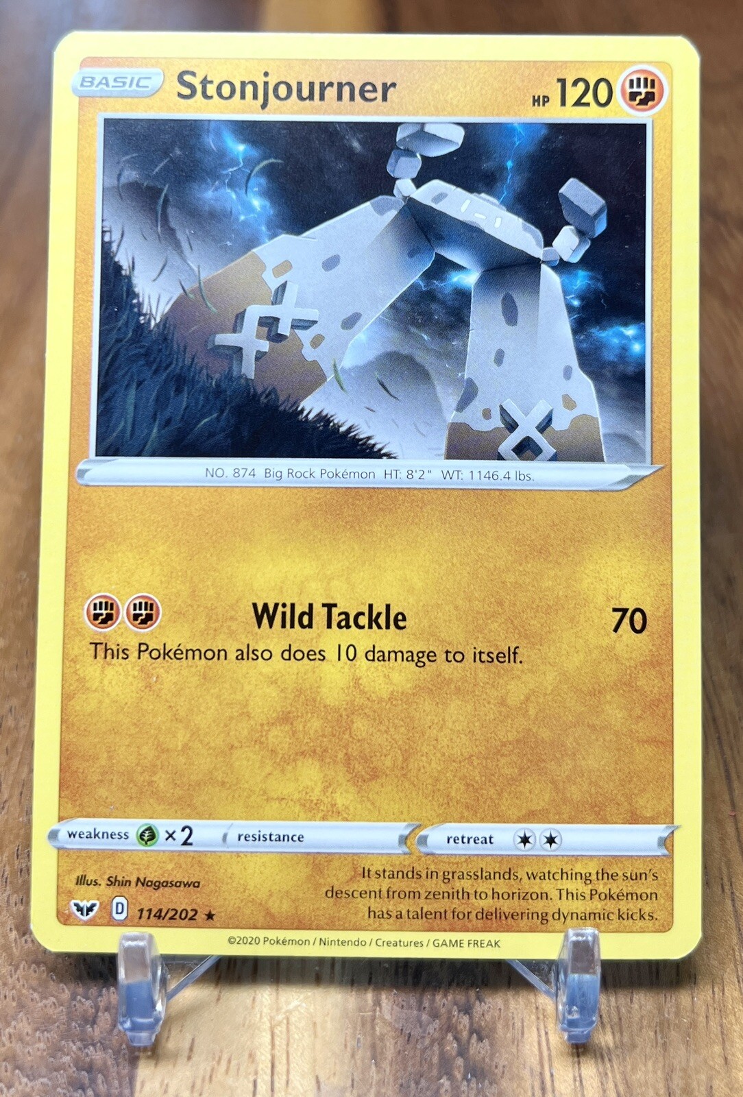 Stonjourner 114/202 Non Holo Rare Sword & Shield Pokemon Card NM