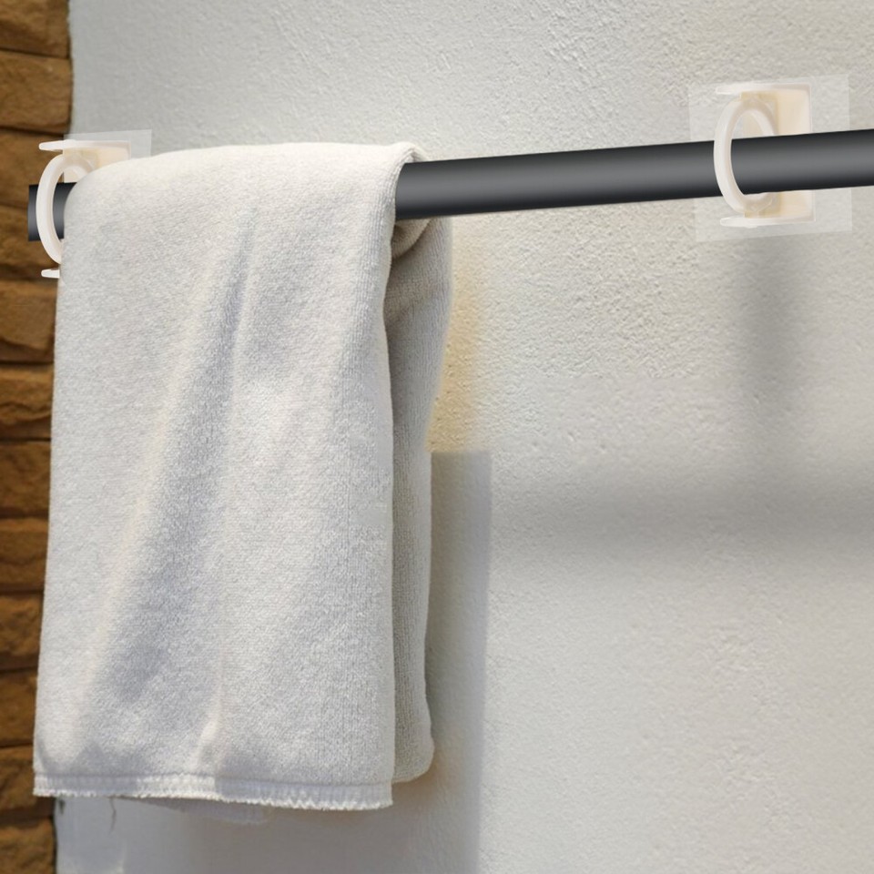 4Pcs Adhesive Shower Curtain Rod Holder Curtain Rod Bracket with