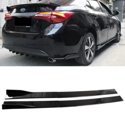 For Toyota Camry 86'' Side Skirt Extension Rocker Panel Splitter Glossy Black