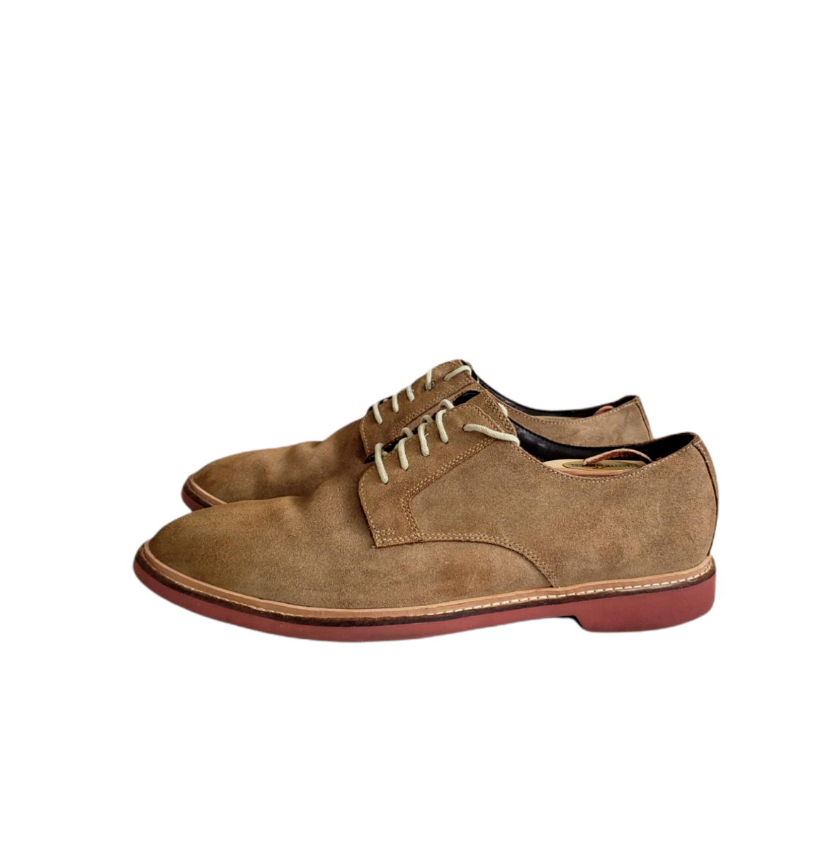 Cole Haan Tan Suede Oxfords South St. Plain Toe Derby Shoes 
