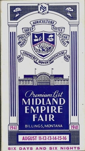 MIDLAND EMPIRE FAIR AUGUST 1941 PREMIUM LISTE BILLINGS MONTANA AG INDUSTRIE ETC MT